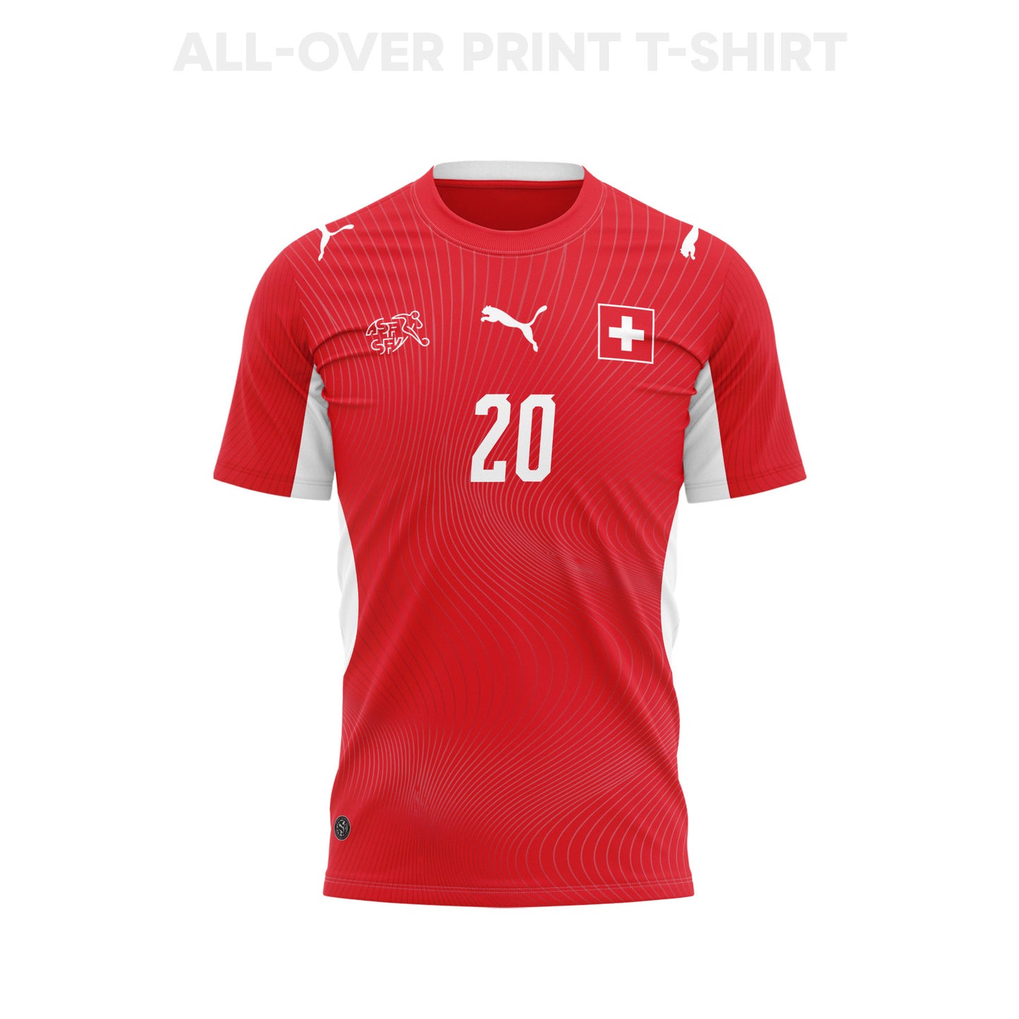 Michel Aebischer 20 Switzerland 2026 Home 3D T-Shirt Fully Printed – Unisex, Red