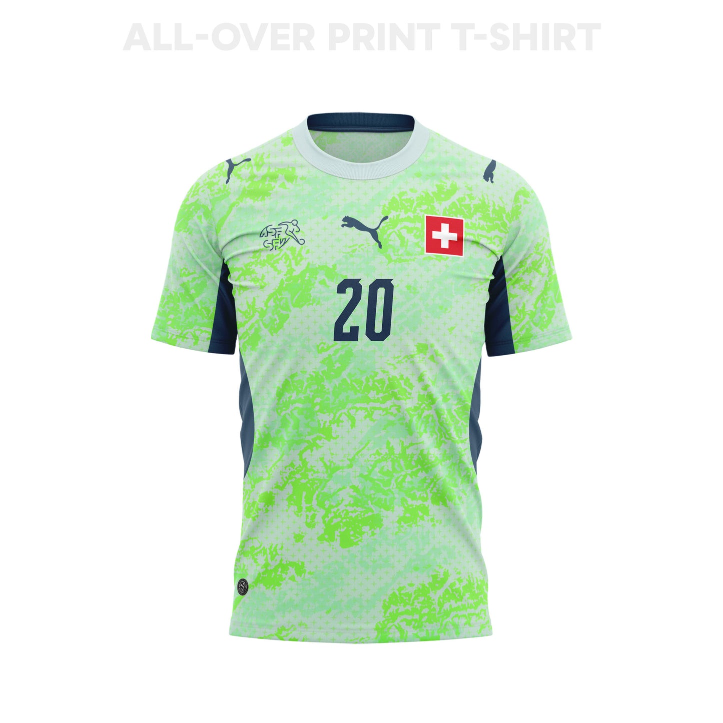 Luca Jaquez 20 Youth Switzerland 2026 Away 3D T-shirt Fully Printed – Green
