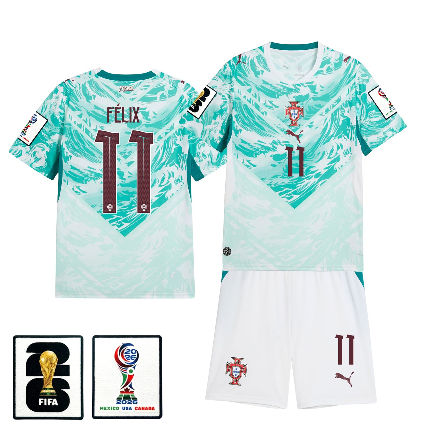 João Félix 11 Portugal 2026 Away Men Jersey & Shorts Set – White