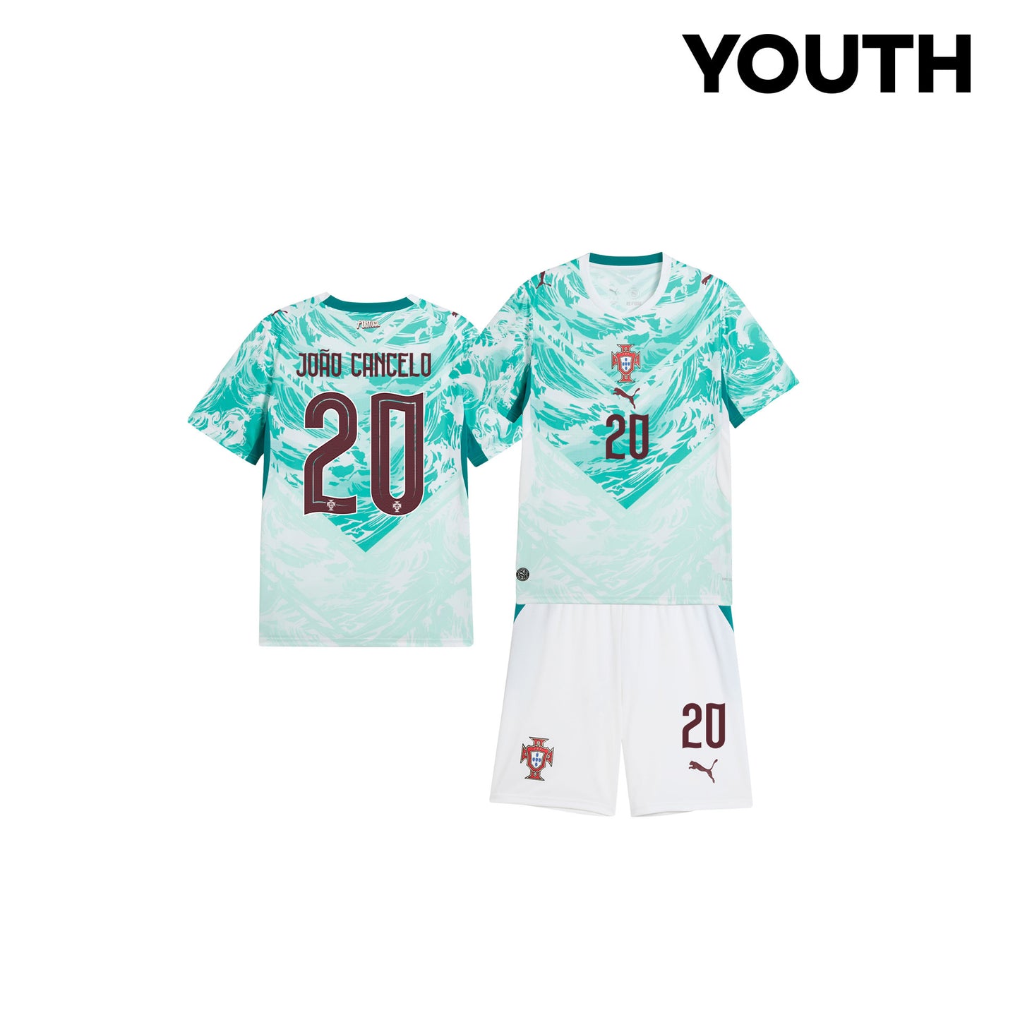 João Cancelo 20 Portugal 2026 Youth Away Jersey & Shorts Set - White