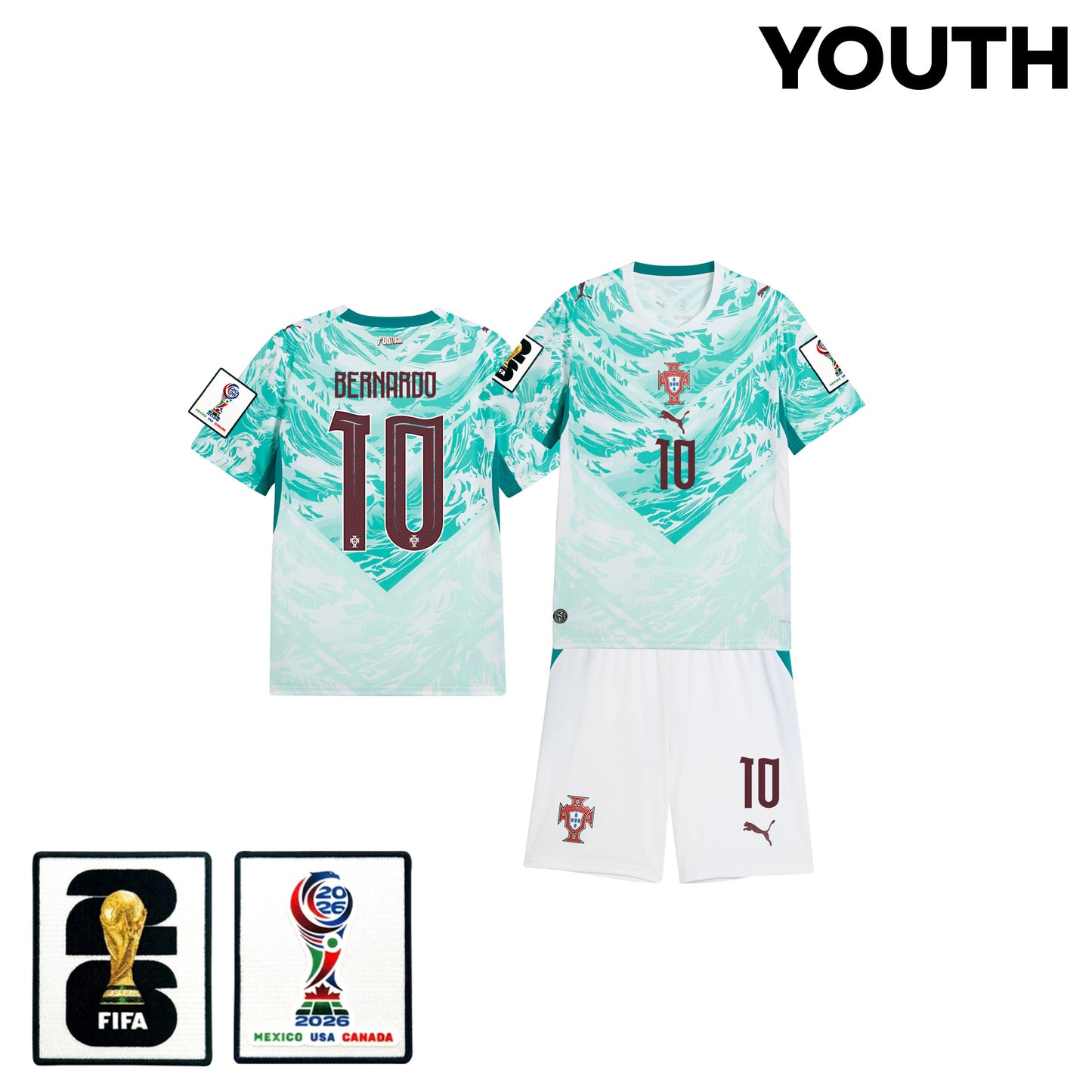 Bernardo Silva 10 Portugal 2026 Youth Away Jersey & Shorts Set - White