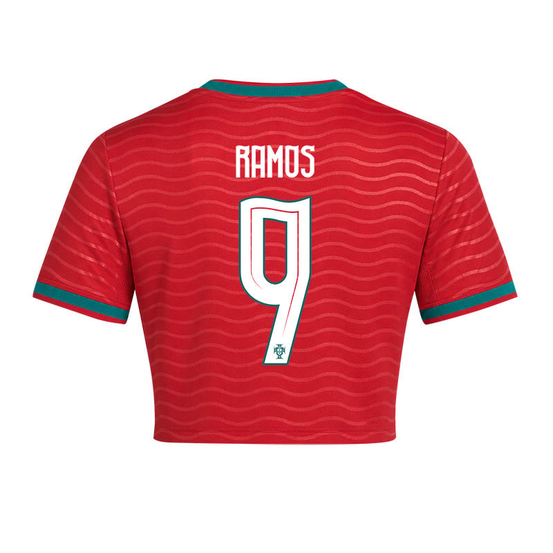 Gonçalo Ramos 9 Portugal 2026 Home Women's Cropped Jersey - Red