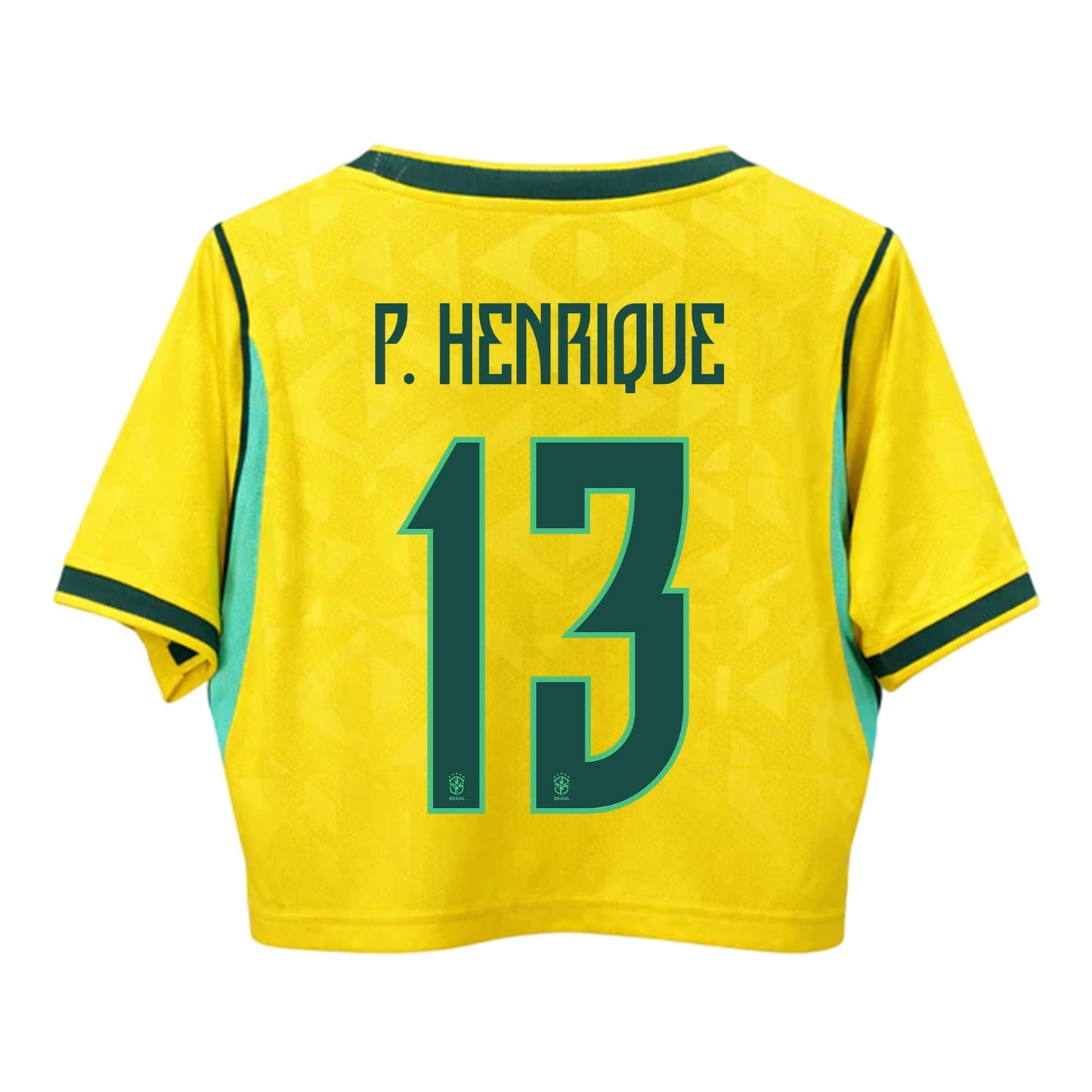 Paulo Henrique 13 Brazil 2026 Home Women's Cropped Jersey - Yellow