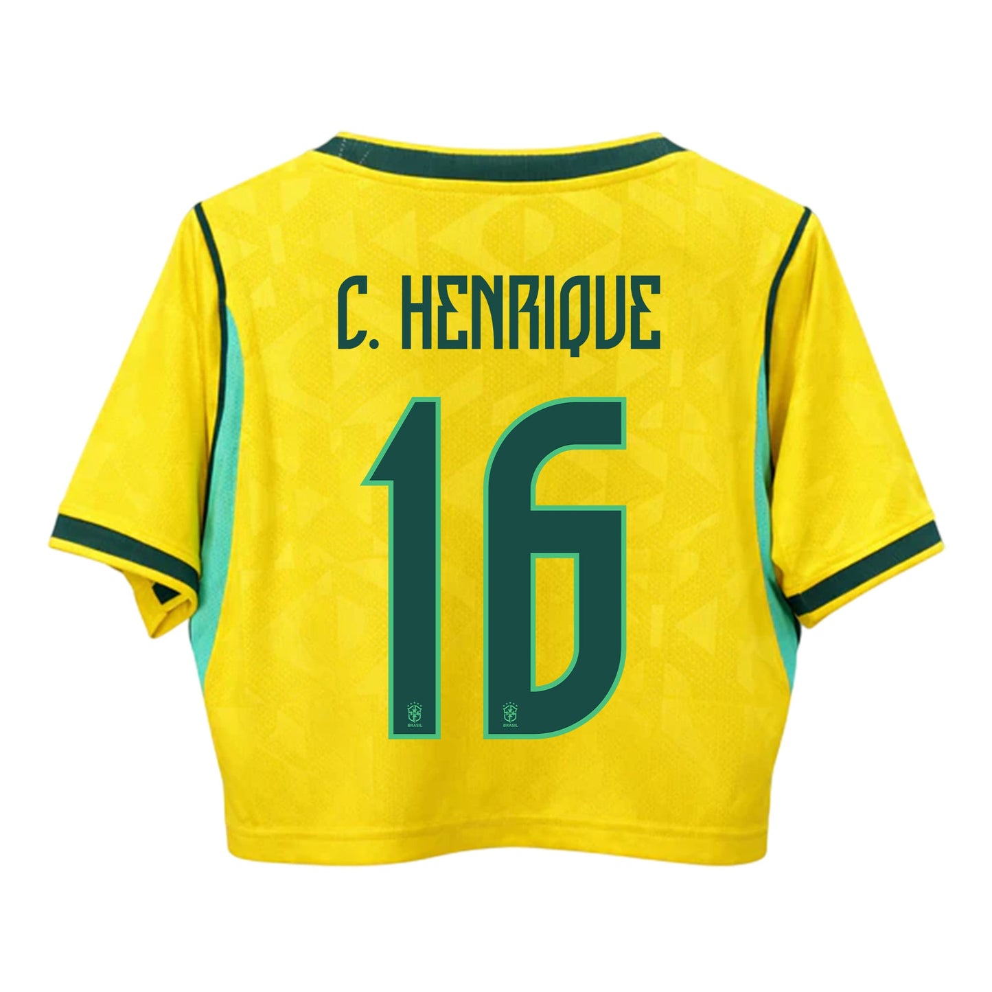 Caio Henrique 16 Brazil 2026 Home Women's Cropped Jersey - Yellow
