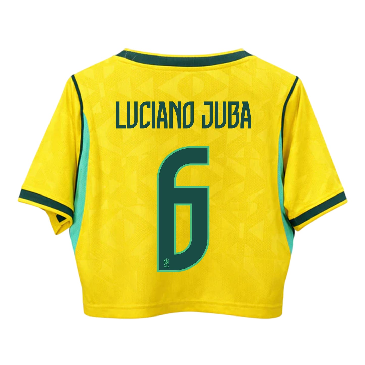 Luciano Juba 6 Brazil 2026 Home Women's Cropped Jersey - Yellow