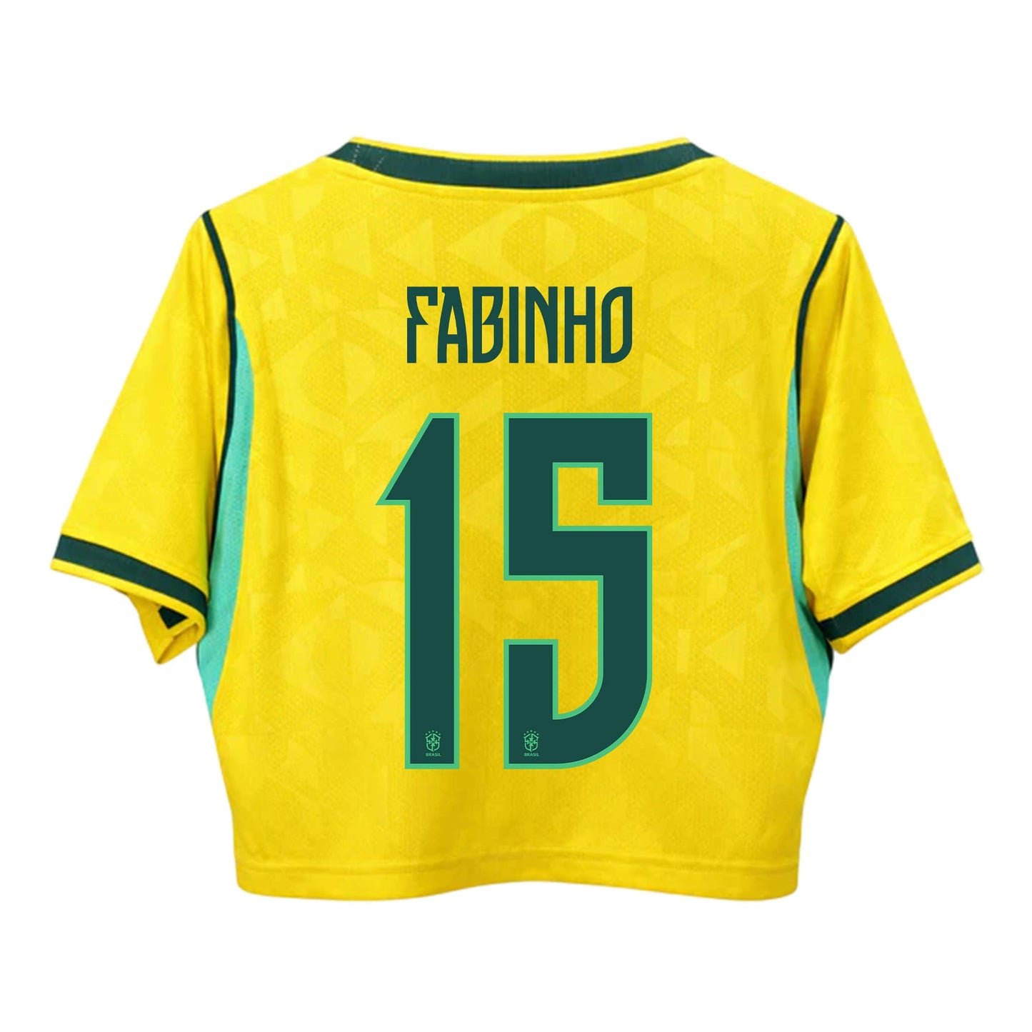 Fabinho 15 Brazil 2026 Home Women's Cropped Jersey - Yellow