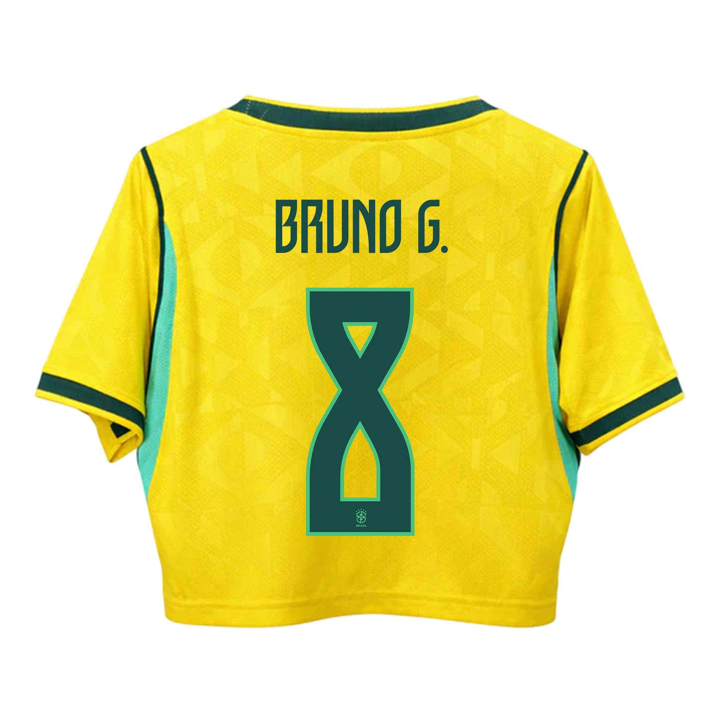 Bruno Guimarães 8 Brazil 2026 Home Women's Cropped Jersey - Yellow