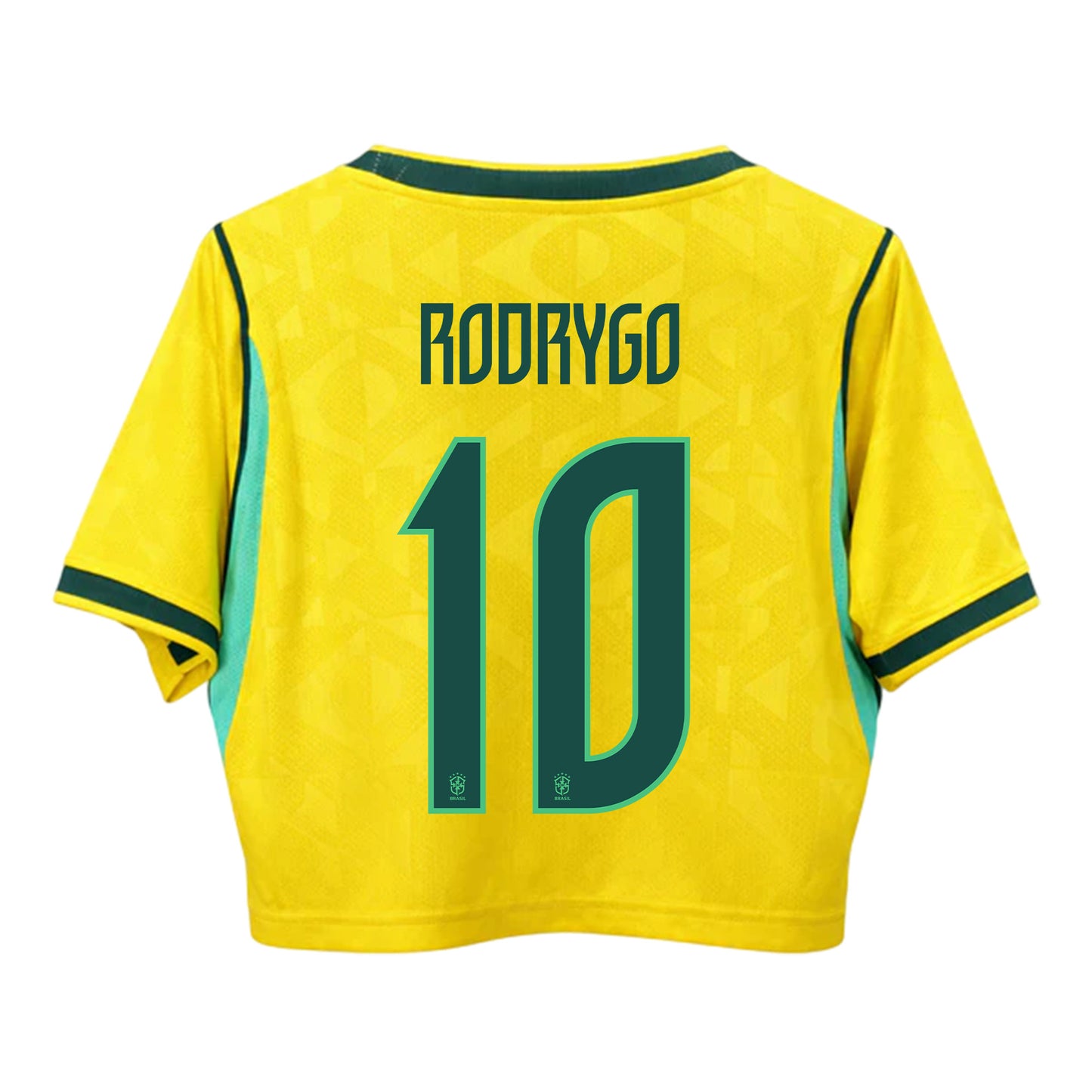 Rodrygo 10 Brazil 2026 Home Women's Cropped Jersey - Yellow
