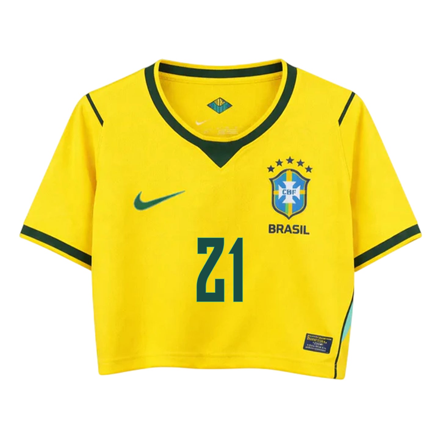 Luiz Henrique 21 Brazil 2026 Home Women's Cropped Jersey - Yellow