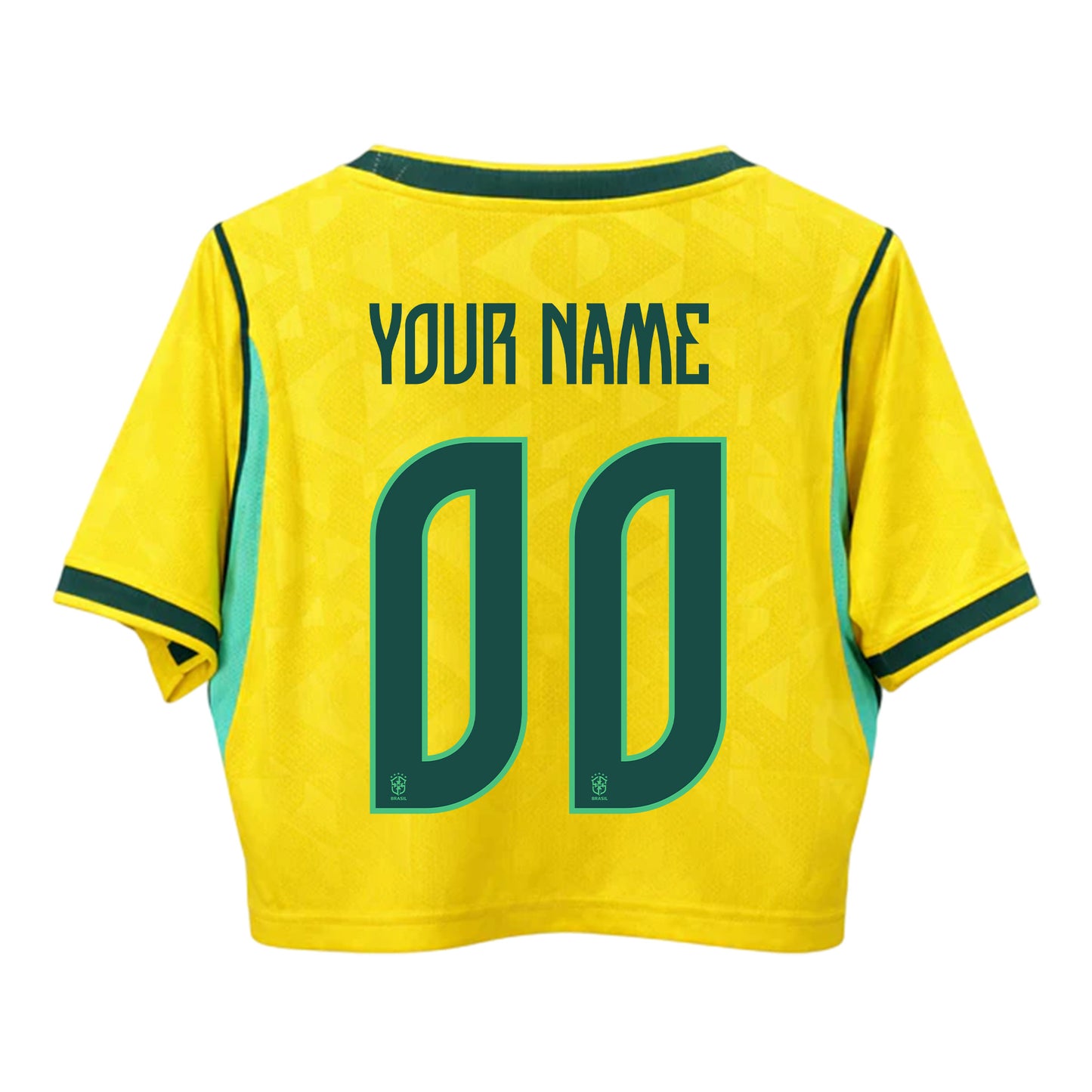 Brazil 2026 Home Personalized Women's Cropped Jersey - Yellow