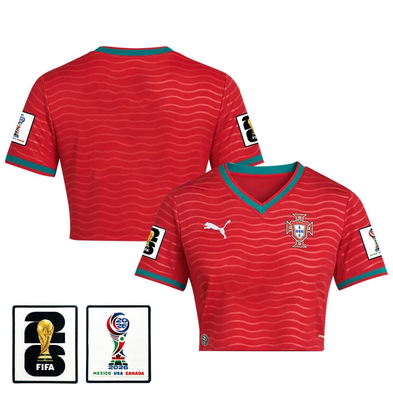 Portugal 2026 Home Women's Cropped Jersey - Red