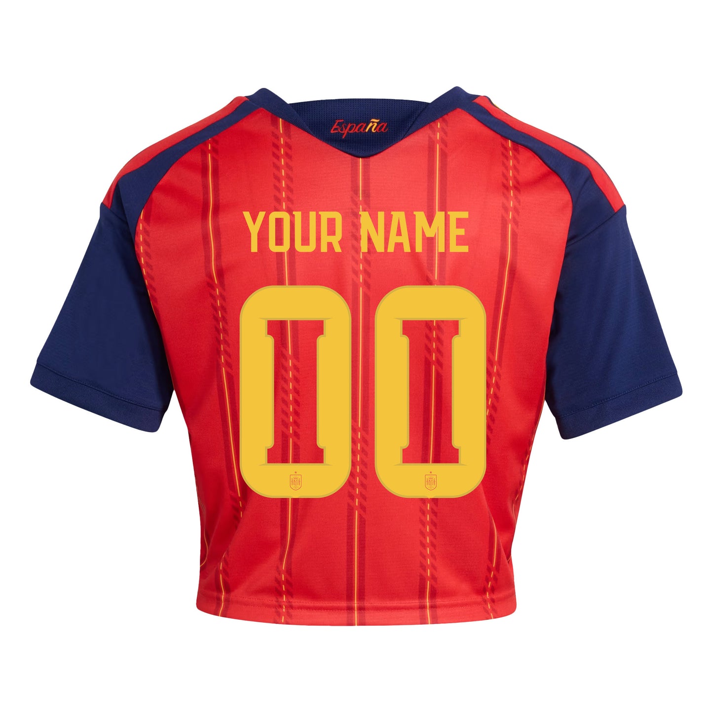 Spain 2026 Home Personalized Women's Cropped Jersey - Red