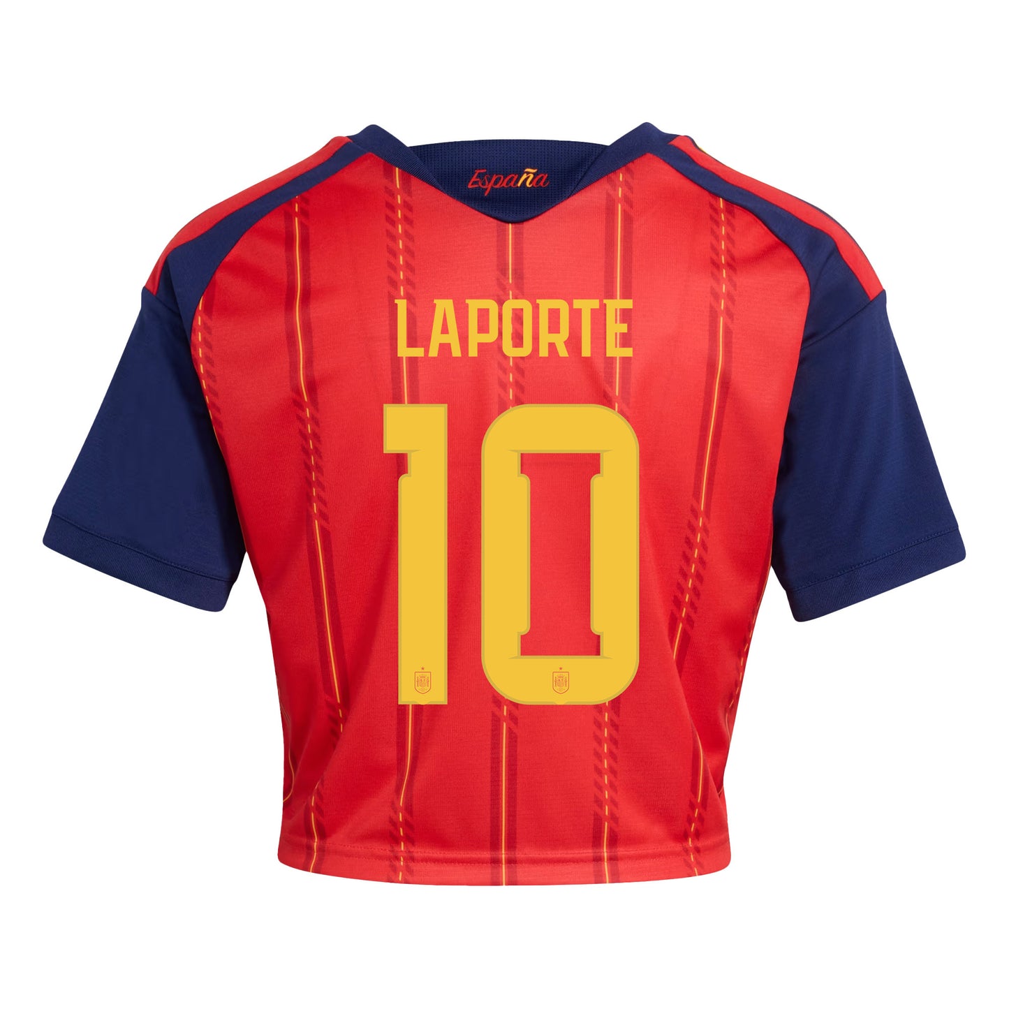 Aymeric Laporte 10 Spain 2026 Home Women's Cropped Jersey - Red