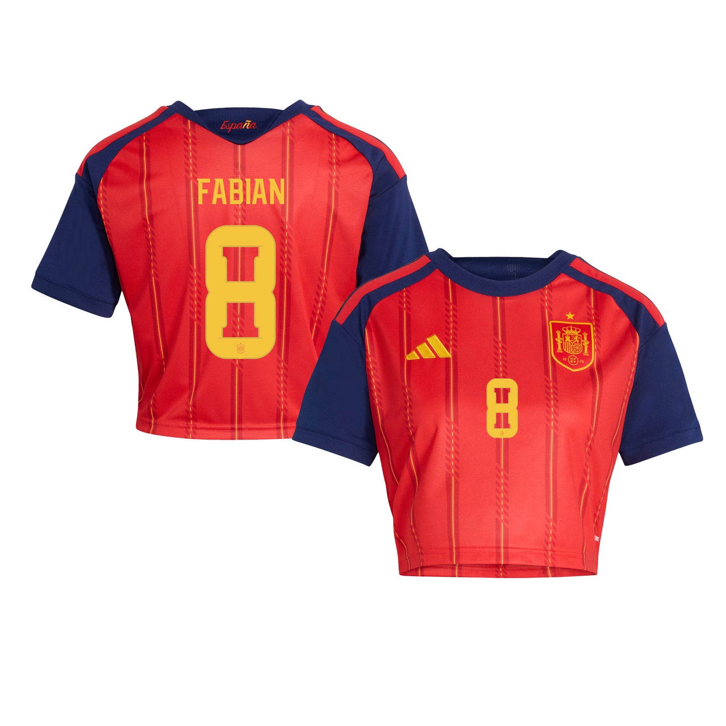 Fabián Ruiz 8 Spain 2026 Home Women's Cropped Jersey - Red