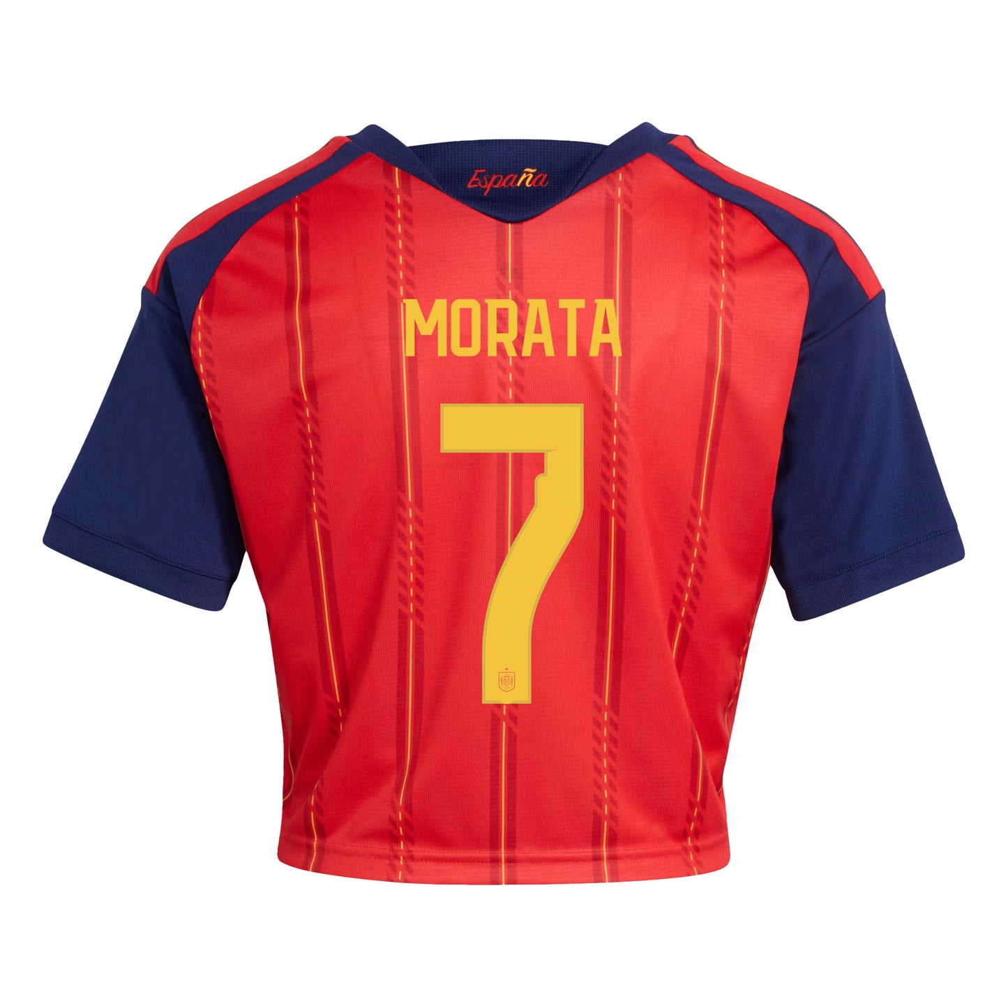 Álvaro Morata 7 Spain 2026 Home Women's Cropped Jersey - Red