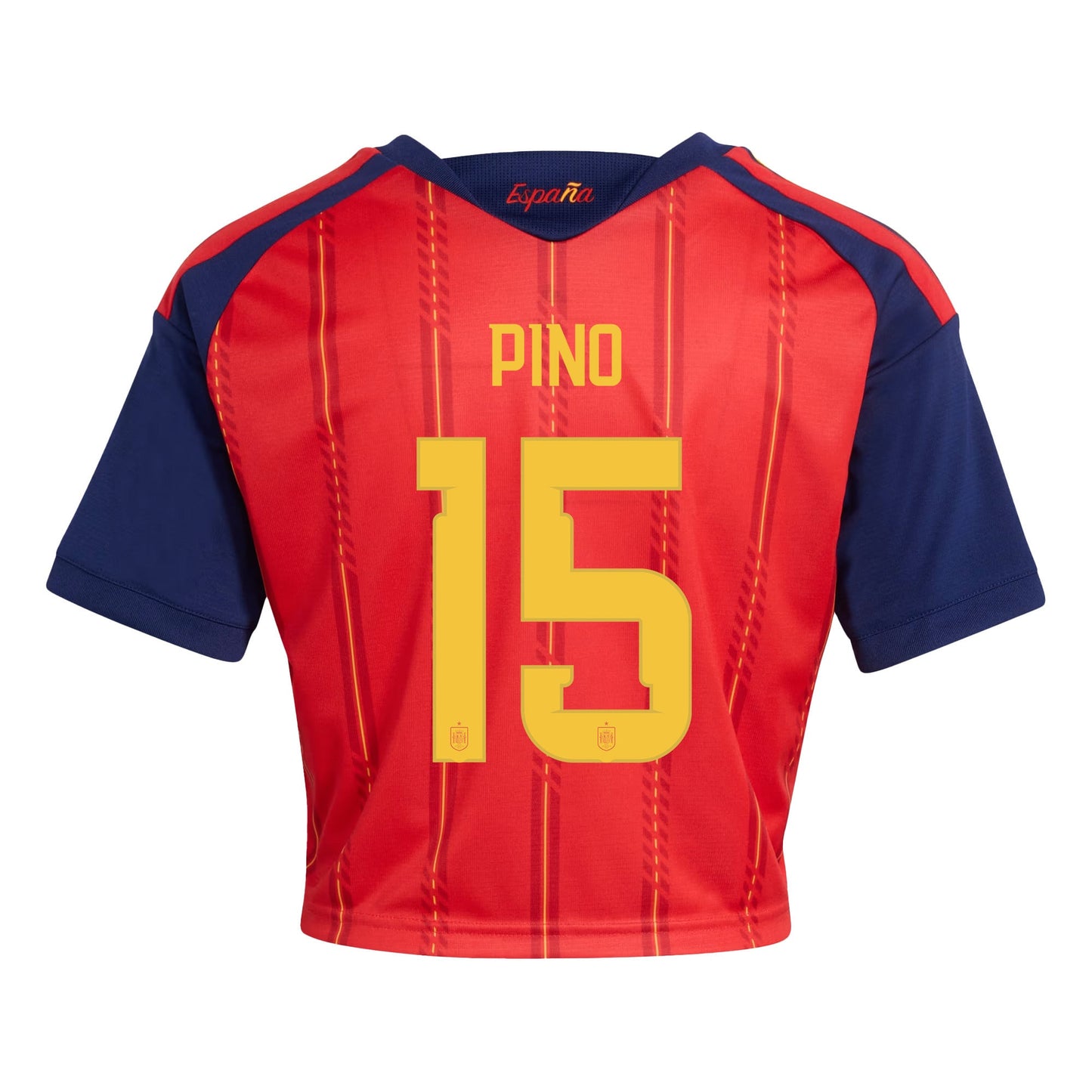 Yeremy Pino 15 Spain 2026 Home Women's Cropped Jersey - Red