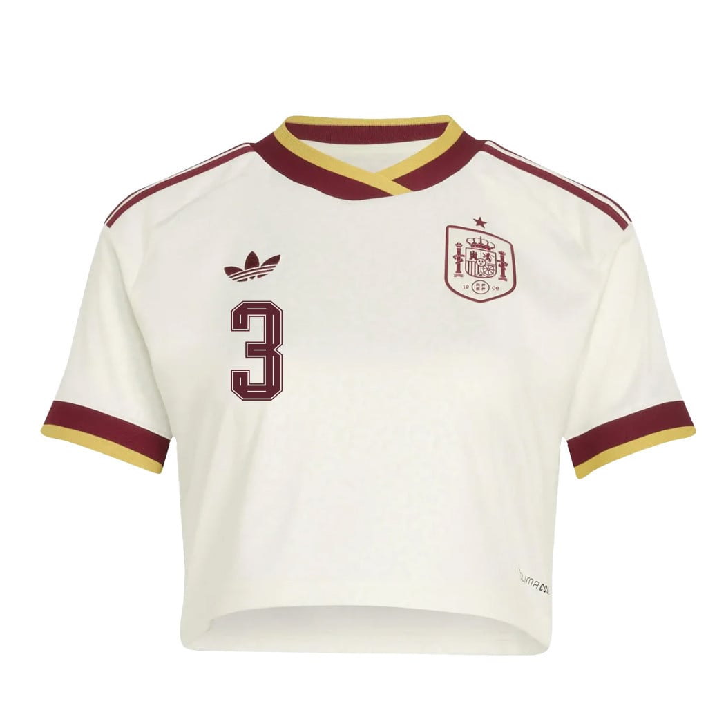 Robin Le Normand 3 Spain 2026 Away Women's Cropped Jersey - White