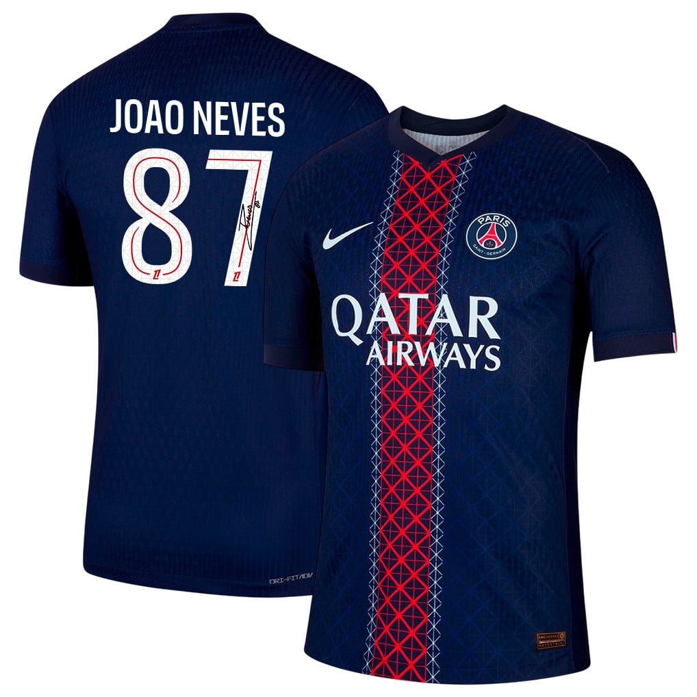 João Neves 87 Signature Paris Saint-Germain 25/26 Home Men Jersey - Navy