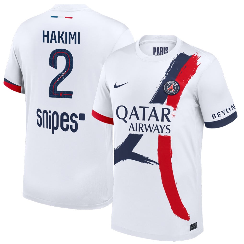 Achraf Hakimi 2 Signature Paris Saint-Germain 25/26 Away Men Jersey - White