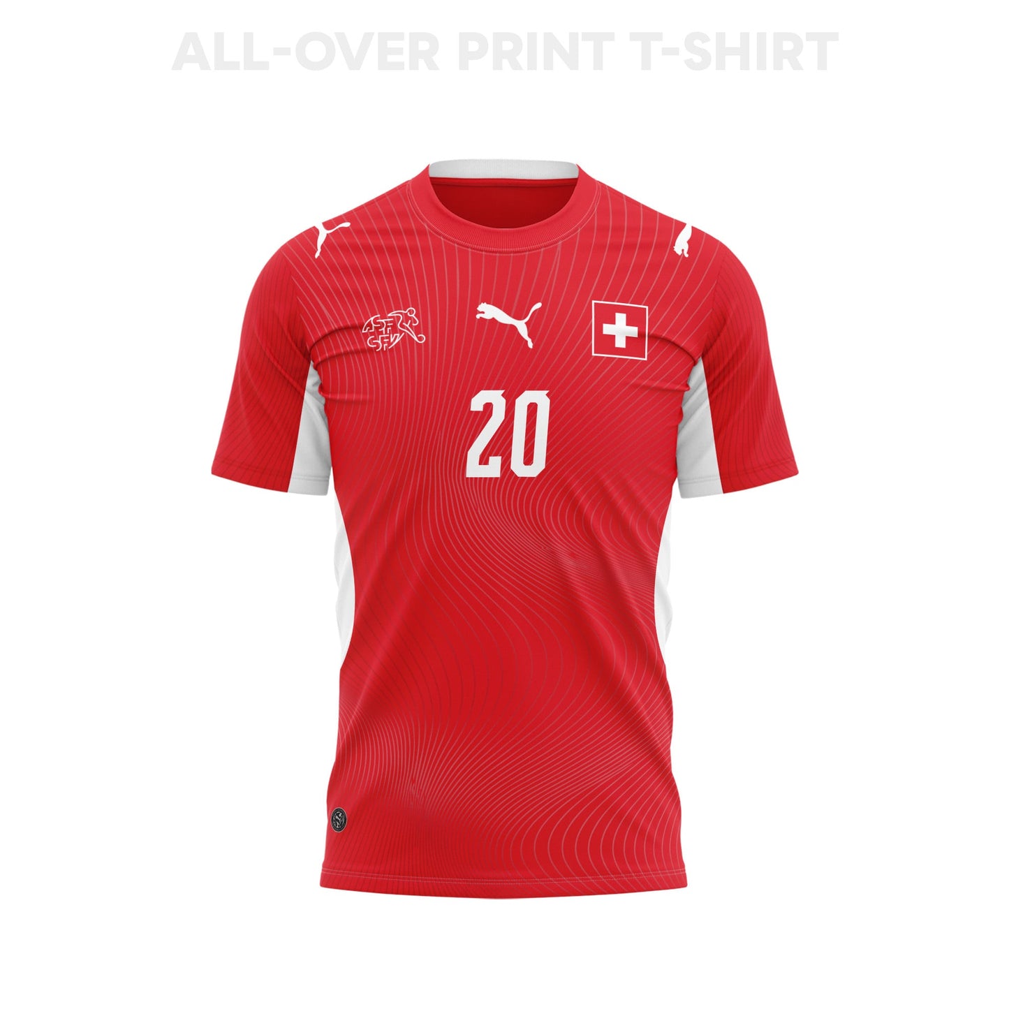 Michel Aebischer 20 Youth Switzerland 2026 Home 3D T-shirt Fully Printed – Red
