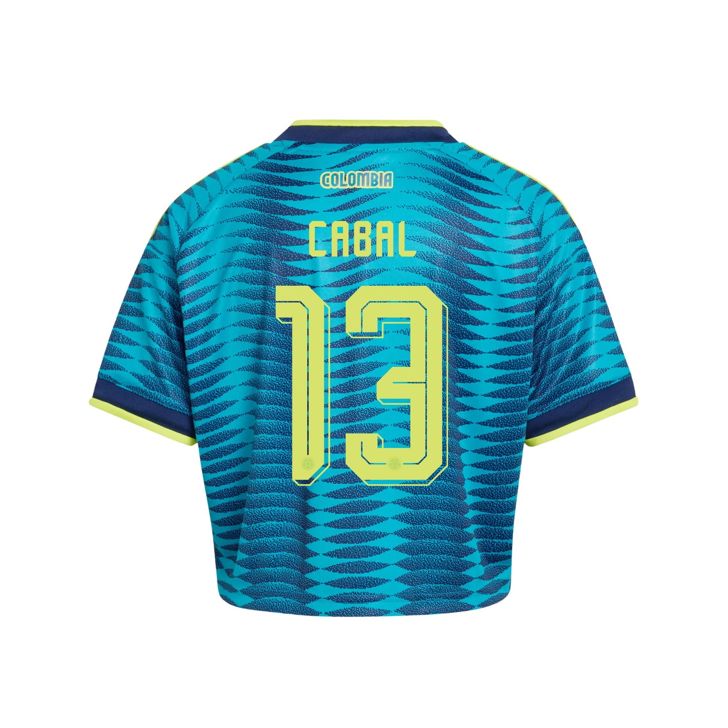 Juan Cabal 13 Colombia 2026 Away Women's Cropped Jersey - Turquoise