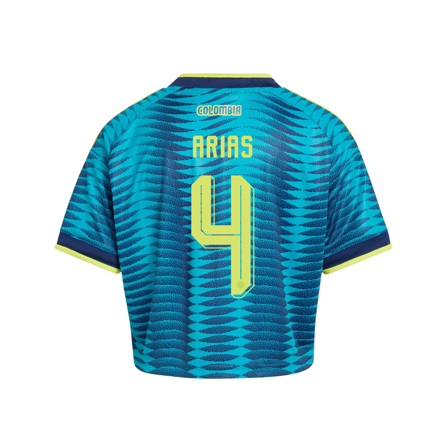 Santiago Arias 4 Colombia 2026 Away Women's Cropped Jersey - Turquoise