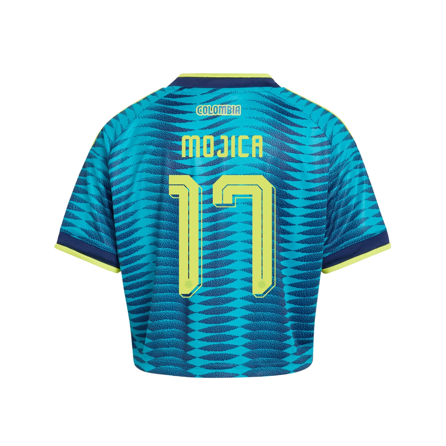 Johan Mojica 17 Colombia 2026 Away Women's Cropped Jersey - Turquoise