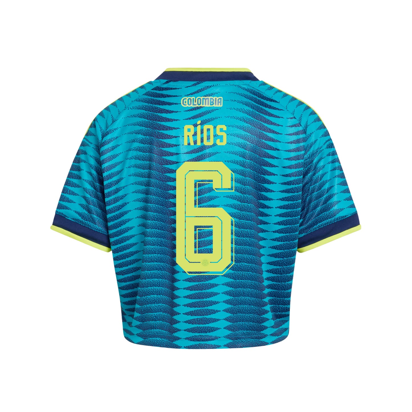 Richard Ríos 6 Colombia 2026 Away Women's Cropped Jersey - Turquoise