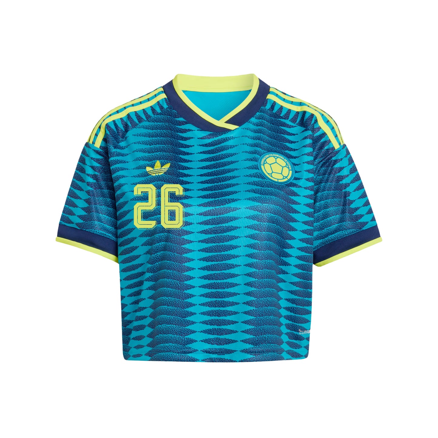Gustavo Puerta 26 Colombia 2026 Away Women's Cropped Jersey - Turquoise