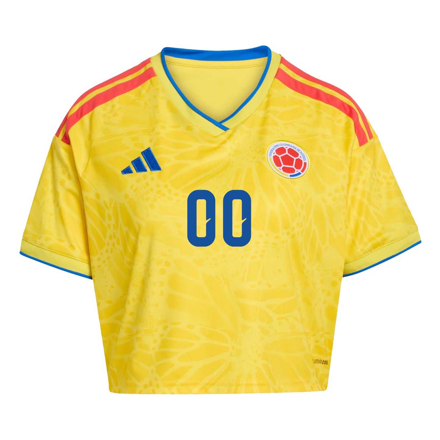Colombia 2026 Home Personalized Women's Cropped Jersey - Yellow
