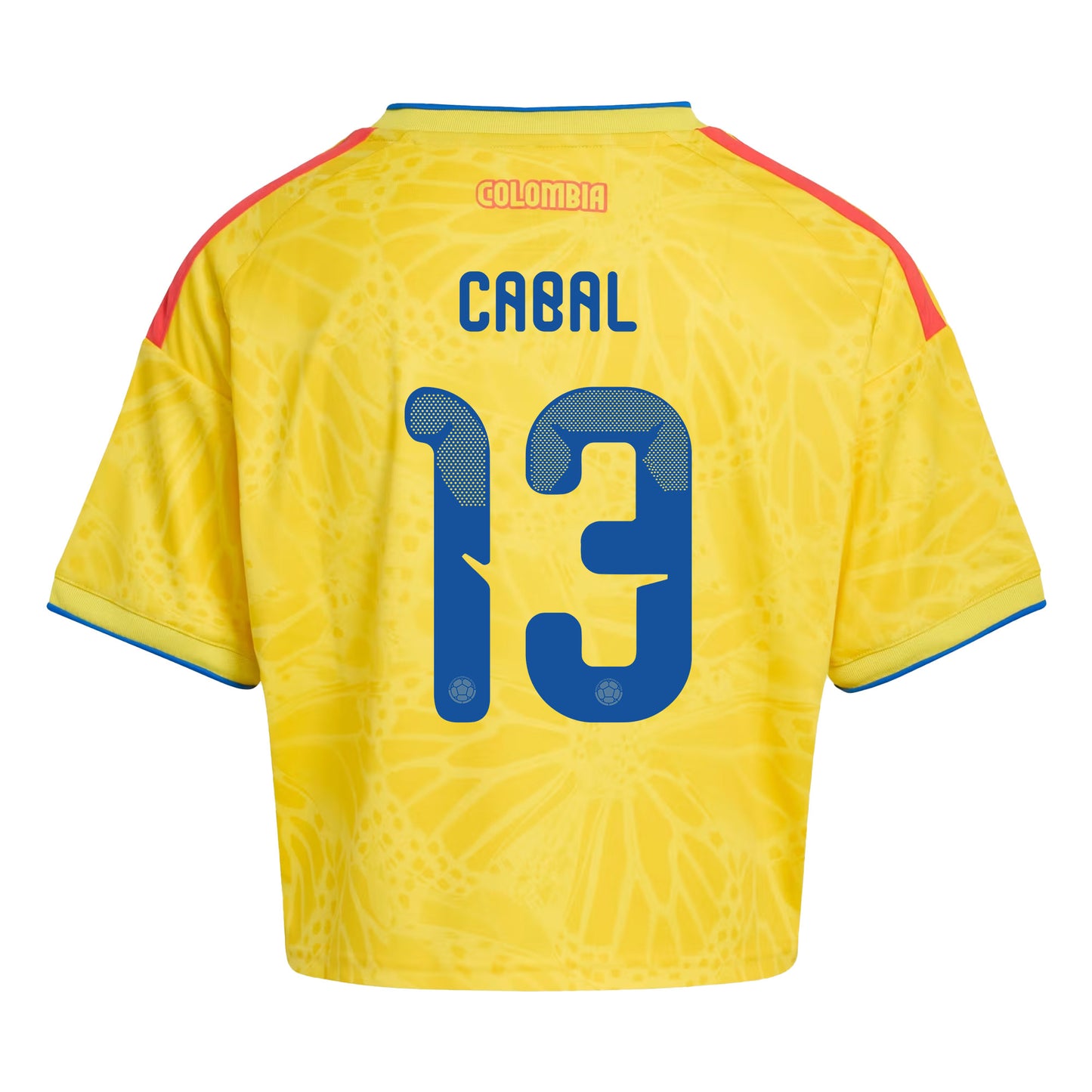 Juan Cabal 13 Colombia 2026 Home Women's Cropped Jersey - Yellow