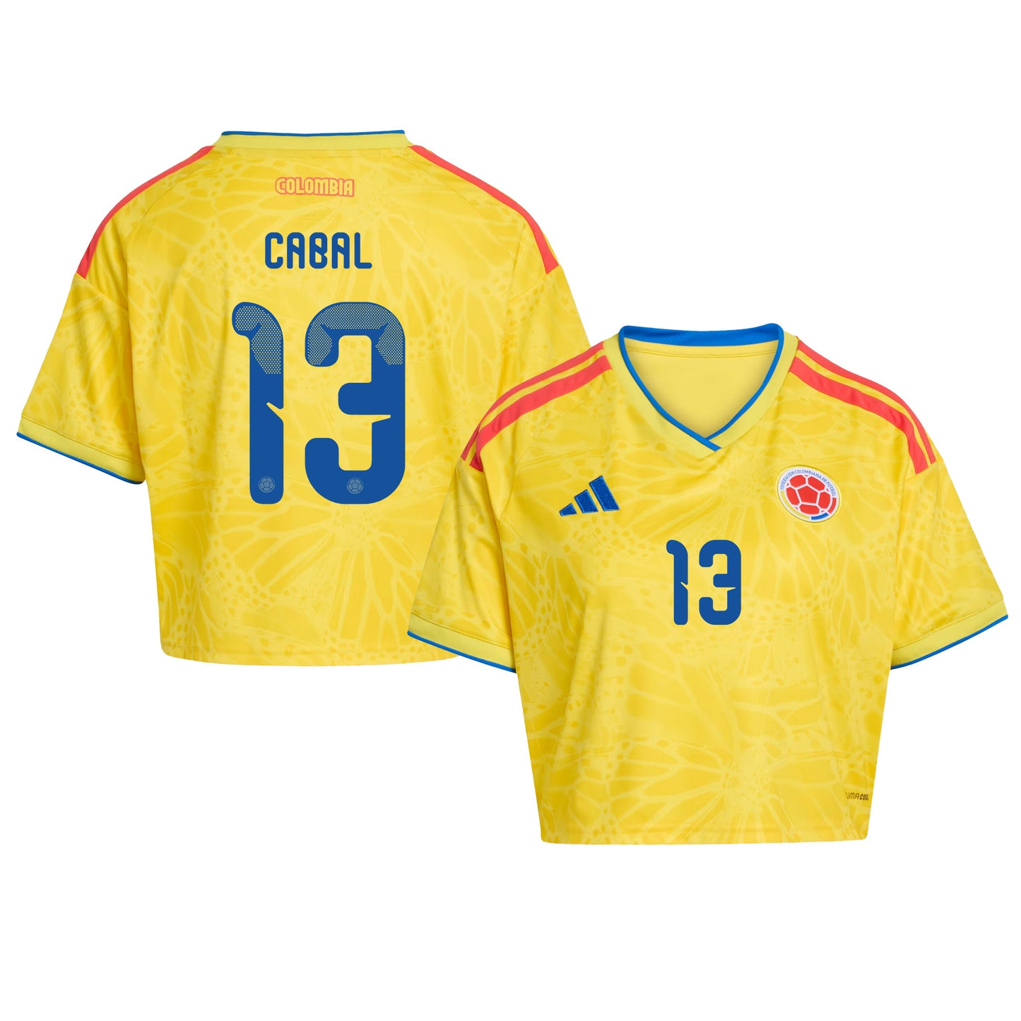 Juan Cabal 13 Colombia 2026 Home Women's Cropped Jersey - Yellow