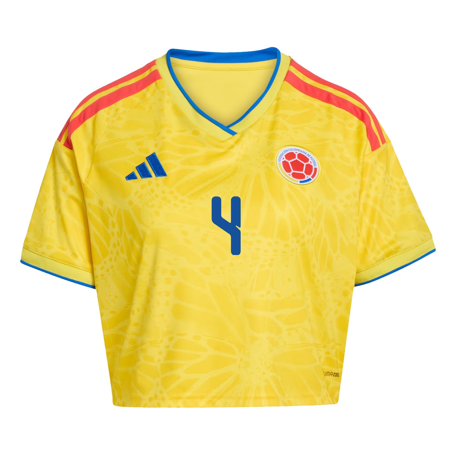 Davinson Sánchez 4 Colombia 2026 Home Women's Cropped Jersey - Yellow