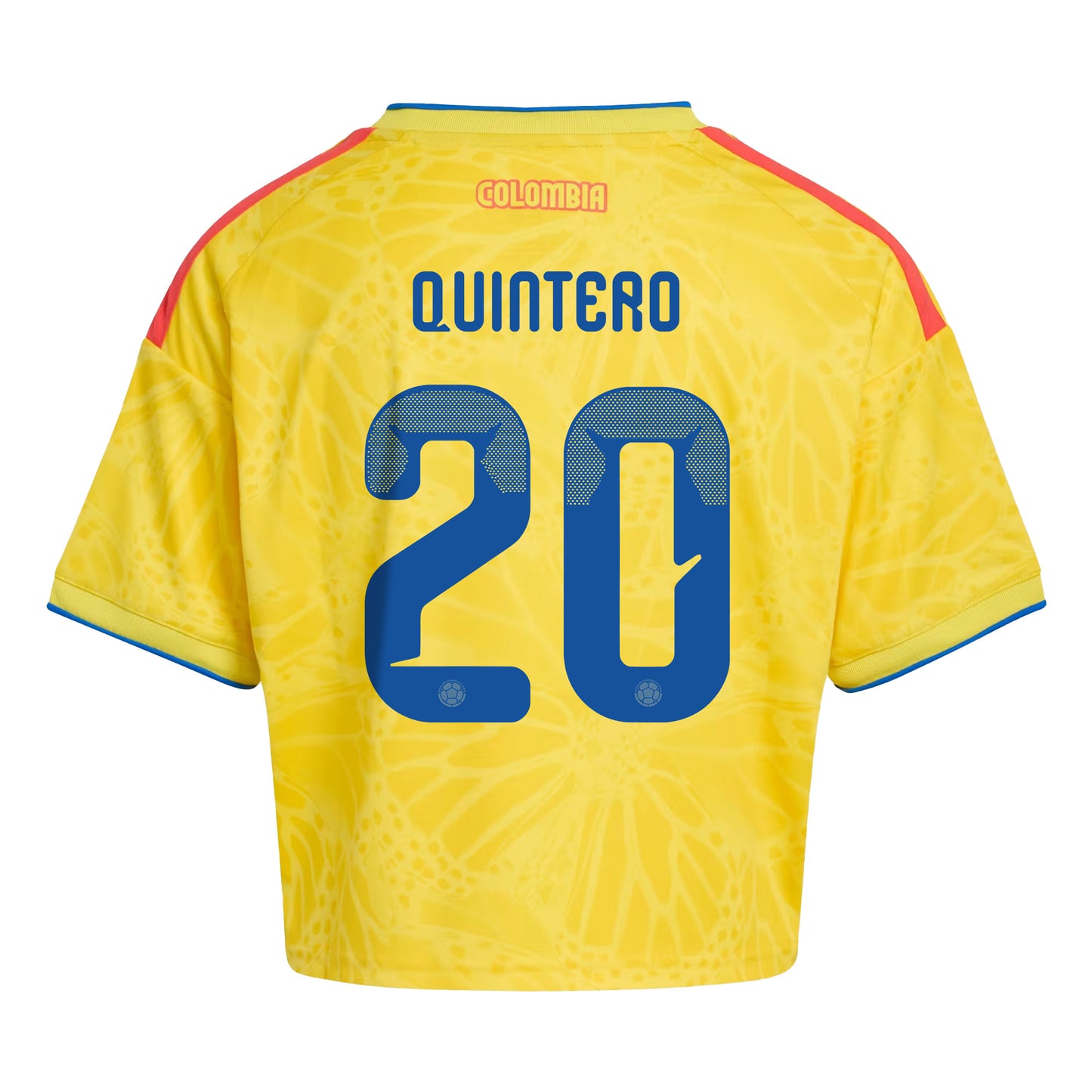 Juan Fernando Quintero 20 Colombia 2026 Home Women's Cropped Jersey - Yellow