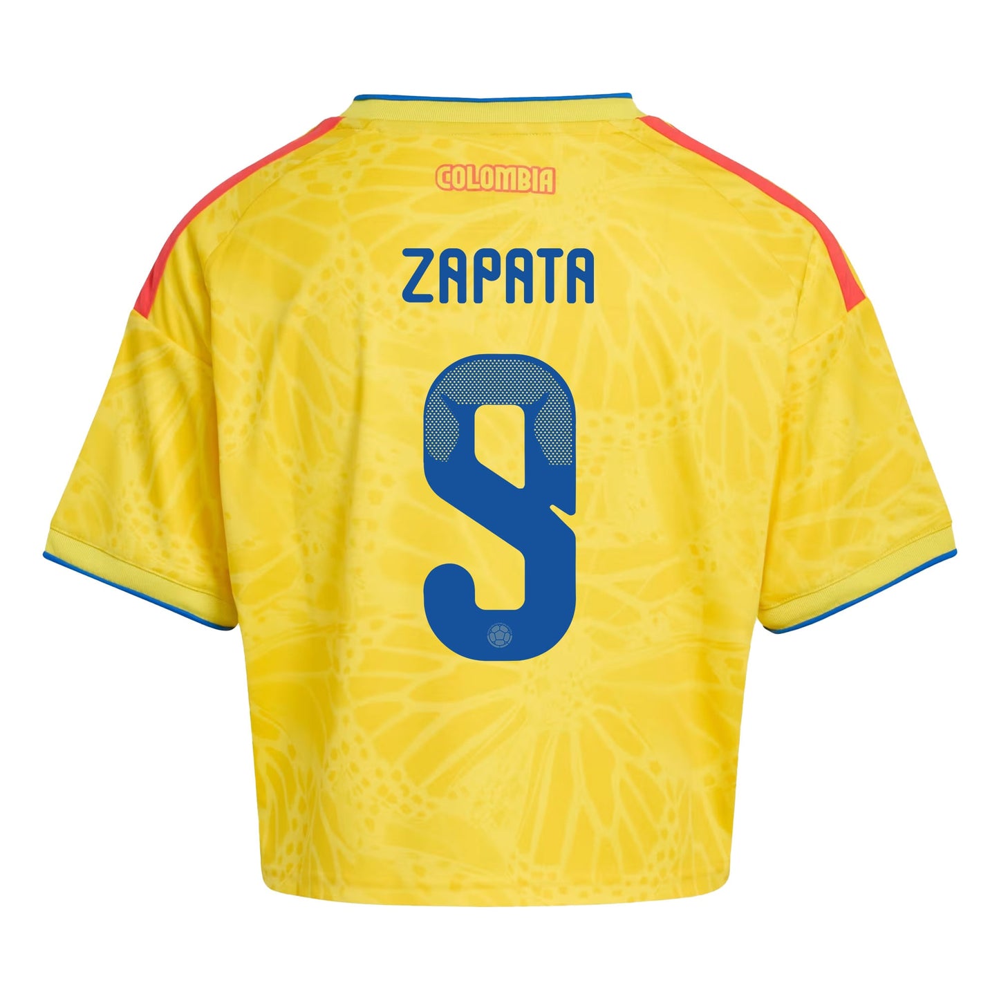 Duván Zapata 9 Colombia 2026 Home Women's Cropped Jersey - Yellow