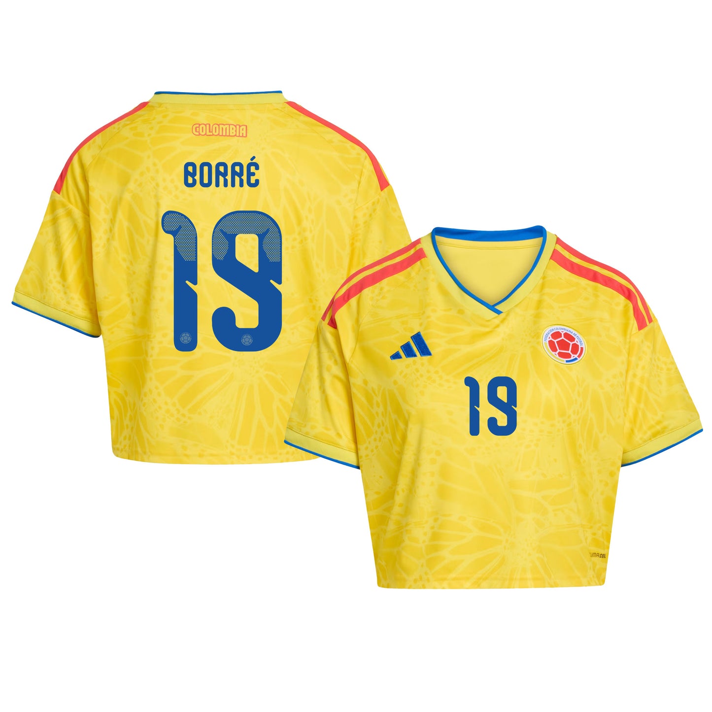 Rafael Borré 19 Colombia 2026 Home Women's Cropped Jersey - Yellow