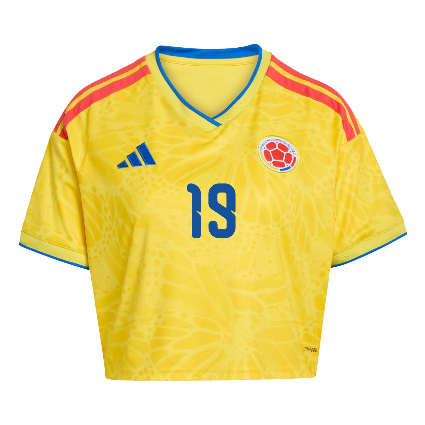 Luis Suárez 19 Colombia 2026 Home Women's Cropped Jersey - Yellow