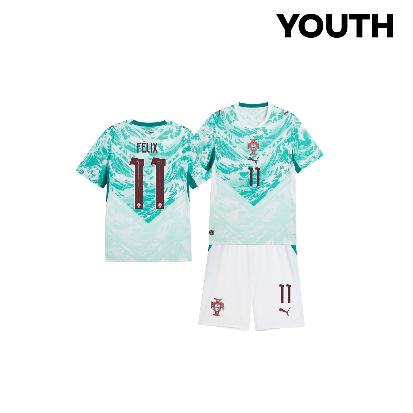 João Félix 11 Portugal 2026 Youth Away Jersey & Shorts Set - White
