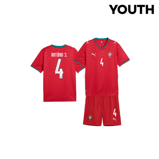 António Silva 4 Portugal 2026 Youth Home Jersey & Shorts Set - Red