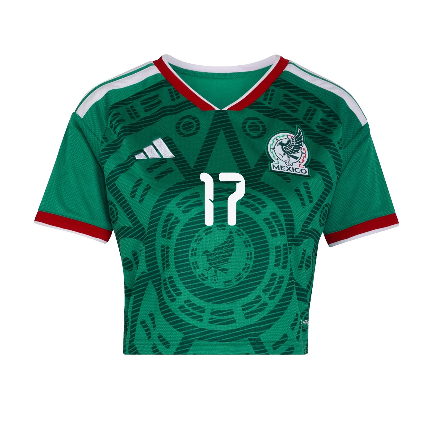 Orbelín Pineda 17 Mexico 2026 Home Women's Cropped Jersey - Green