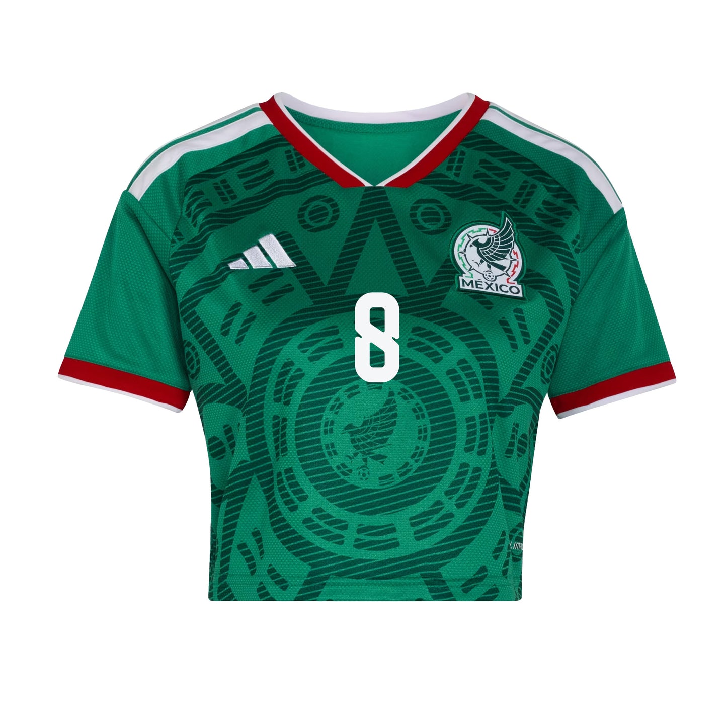 Carlos Rodríguez 8 Mexico 2026 Home Women's Cropped Jersey - Green