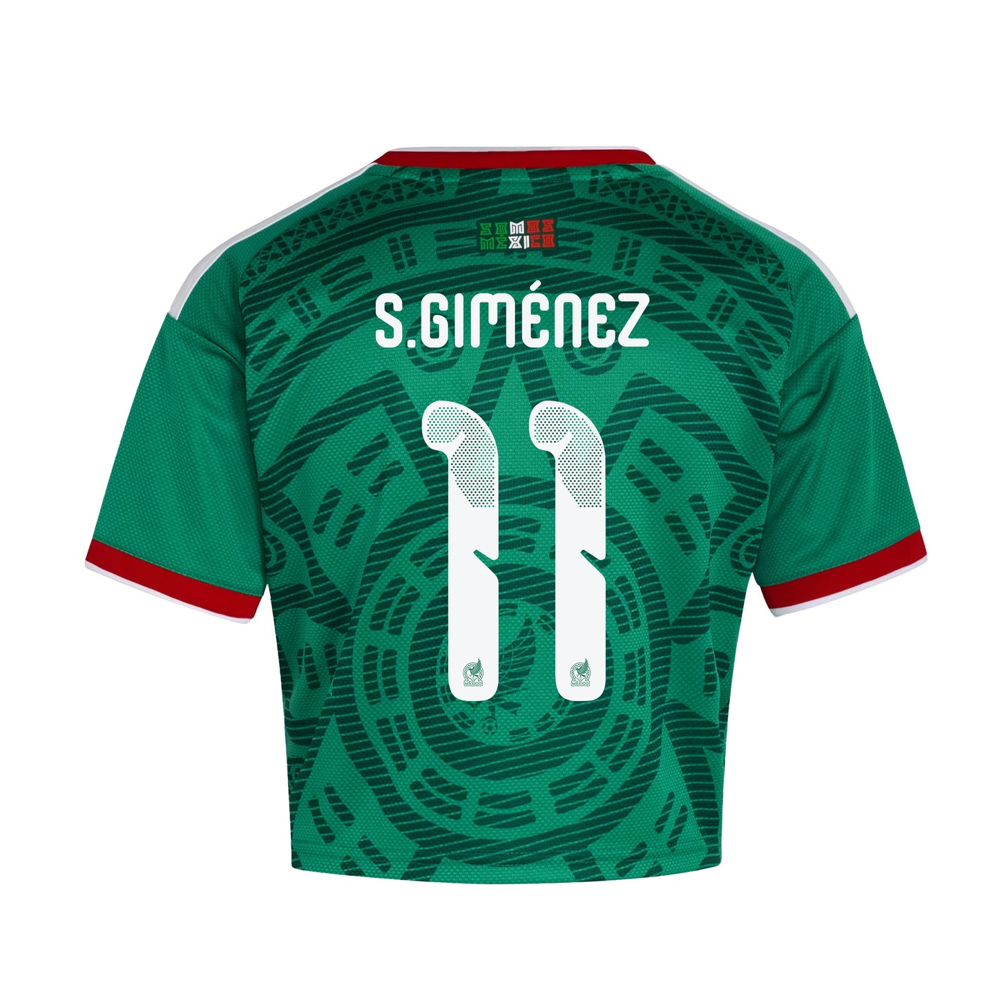 Santiago Giménez 11 Mexico 2026 Home Women's Cropped Jersey - Green