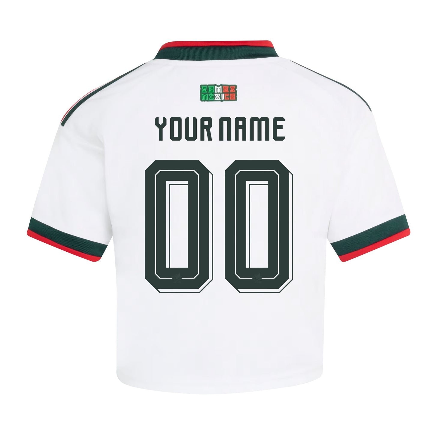 Mexico 2026 Away Personalized Women's Cropped Jersey - White
