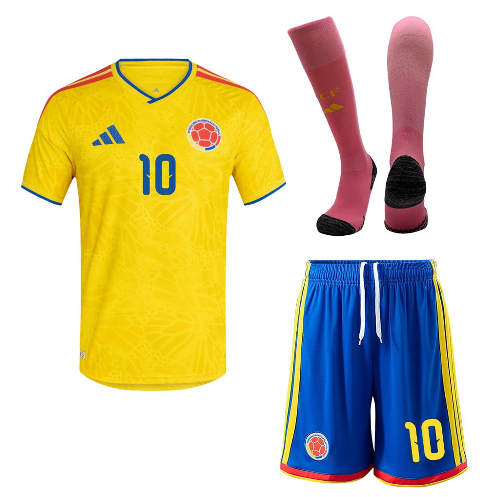 James Rodriguez 10 Colombia 2026 Home Men Kit Set – Yellow