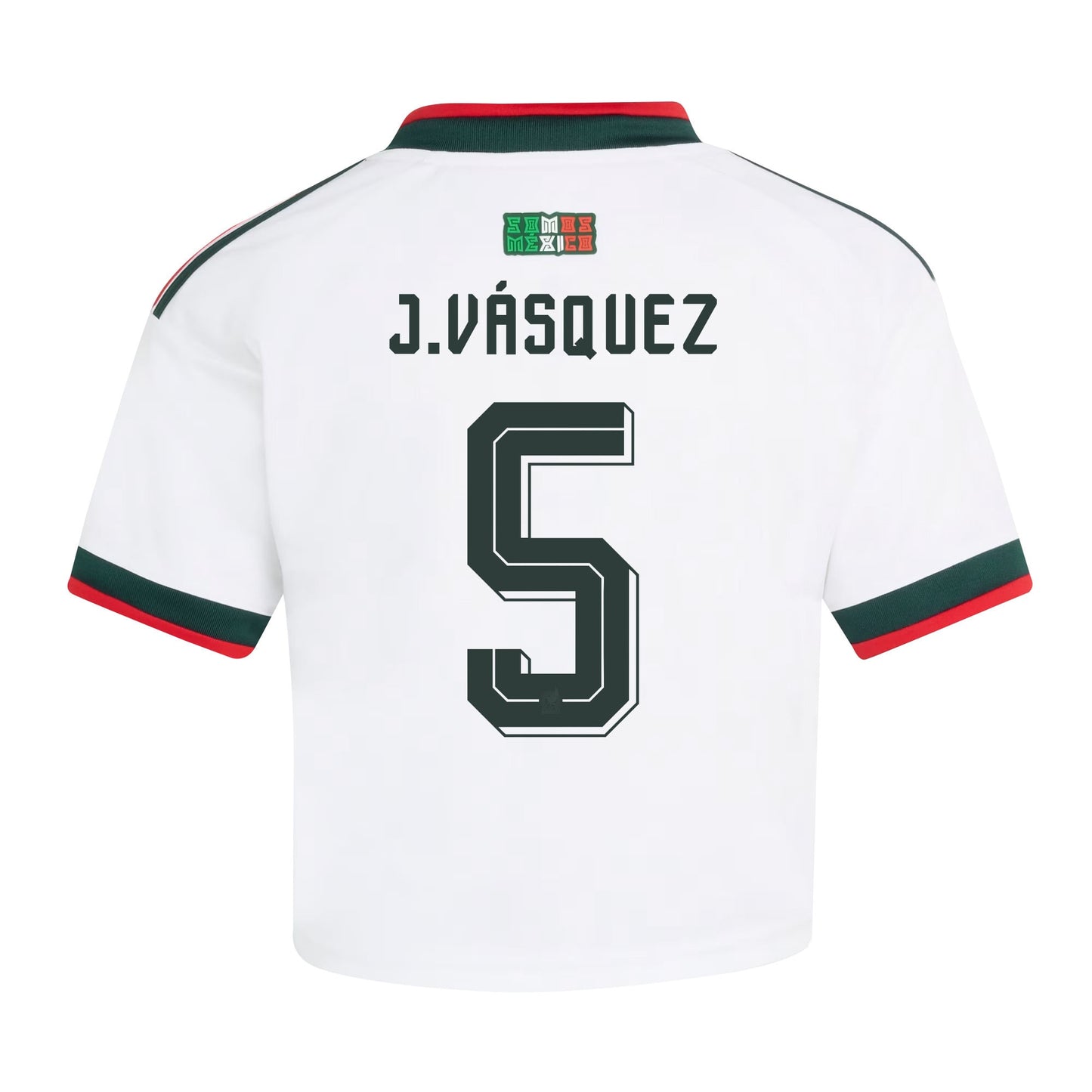 Johan Vásquez 5 Mexico 2026 Away Women's Cropped Jersey - White