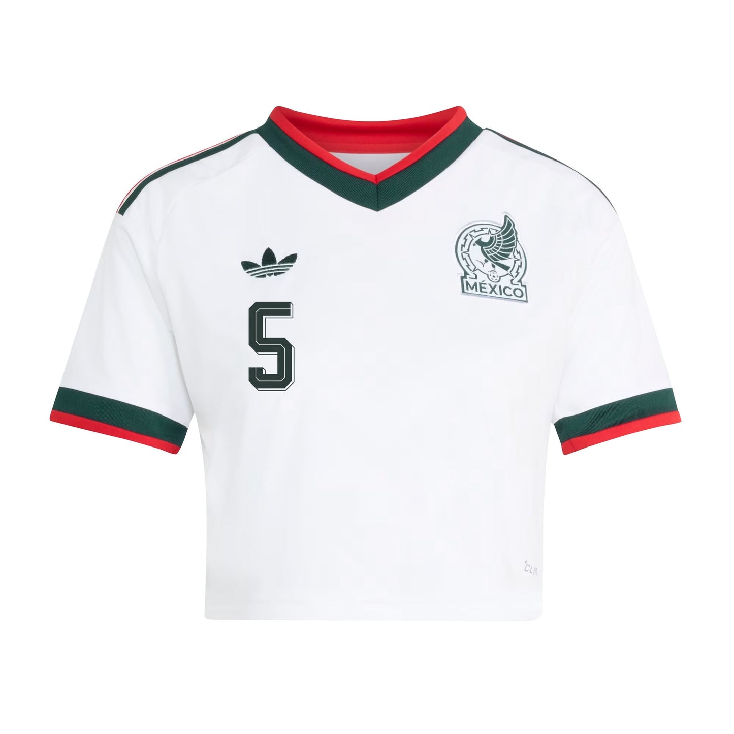 Johan Vásquez 5 Mexico 2026 Away Women's Cropped Jersey - White