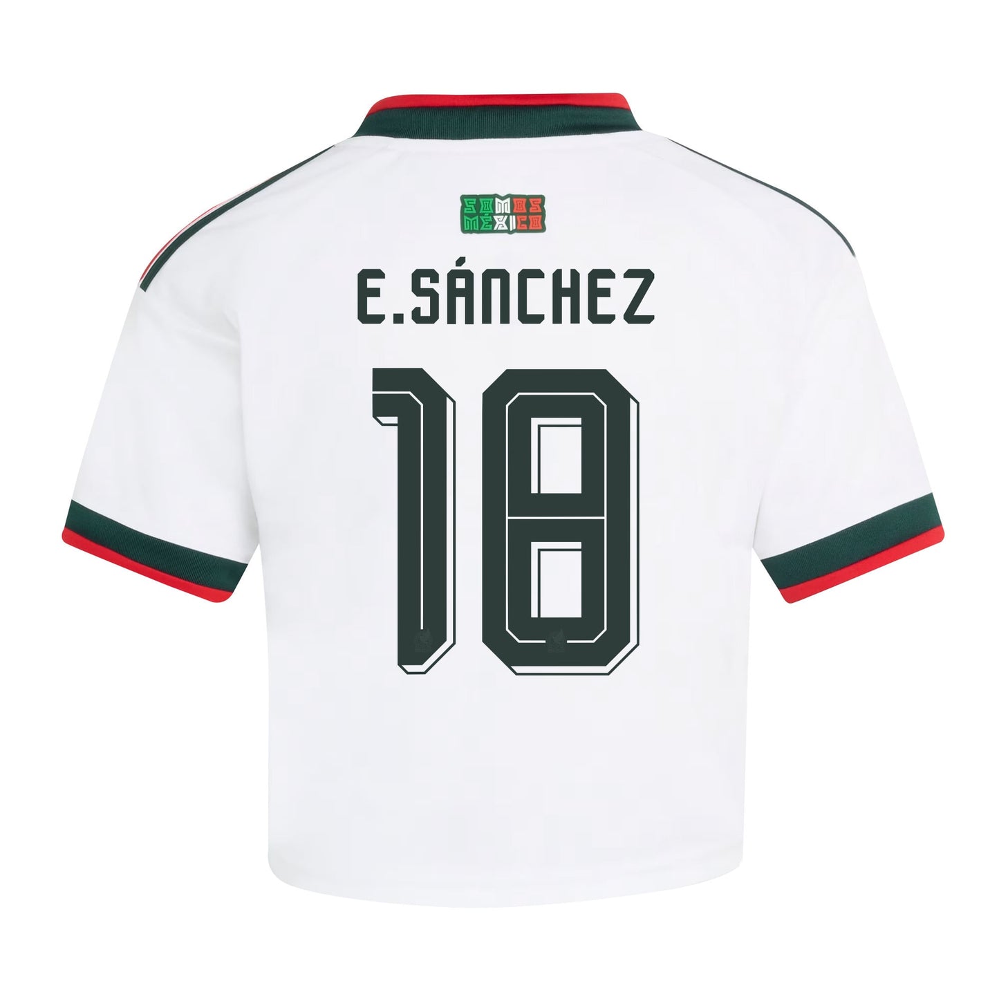 Érick Sánchez 18 Mexico 2026 Away Women's Cropped Jersey - White
