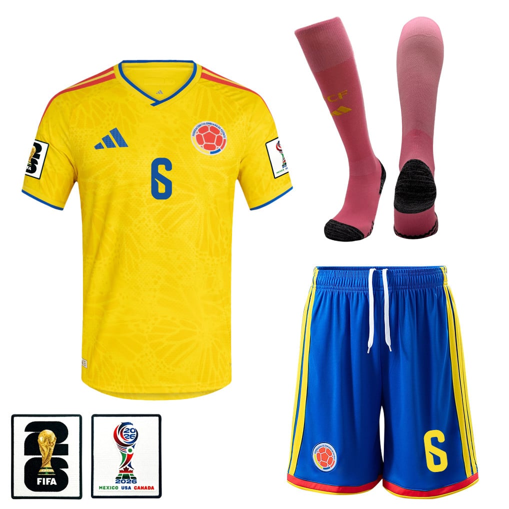 Richard Ríos 6 Colombia 2026 Home Men Kit Set – Yellow