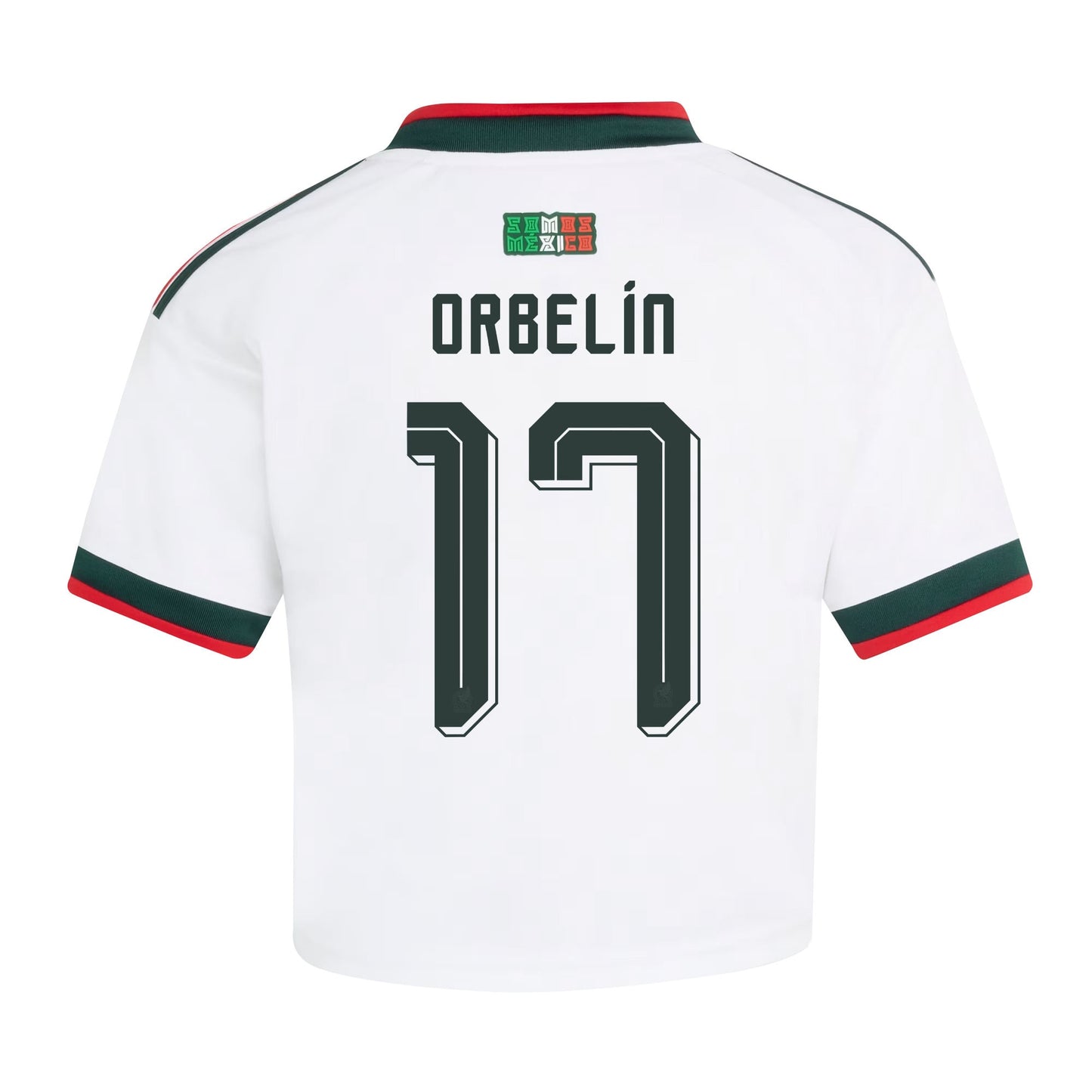 Orbelín Pineda 17 Mexico 2026 Away Women's Cropped Jersey - White