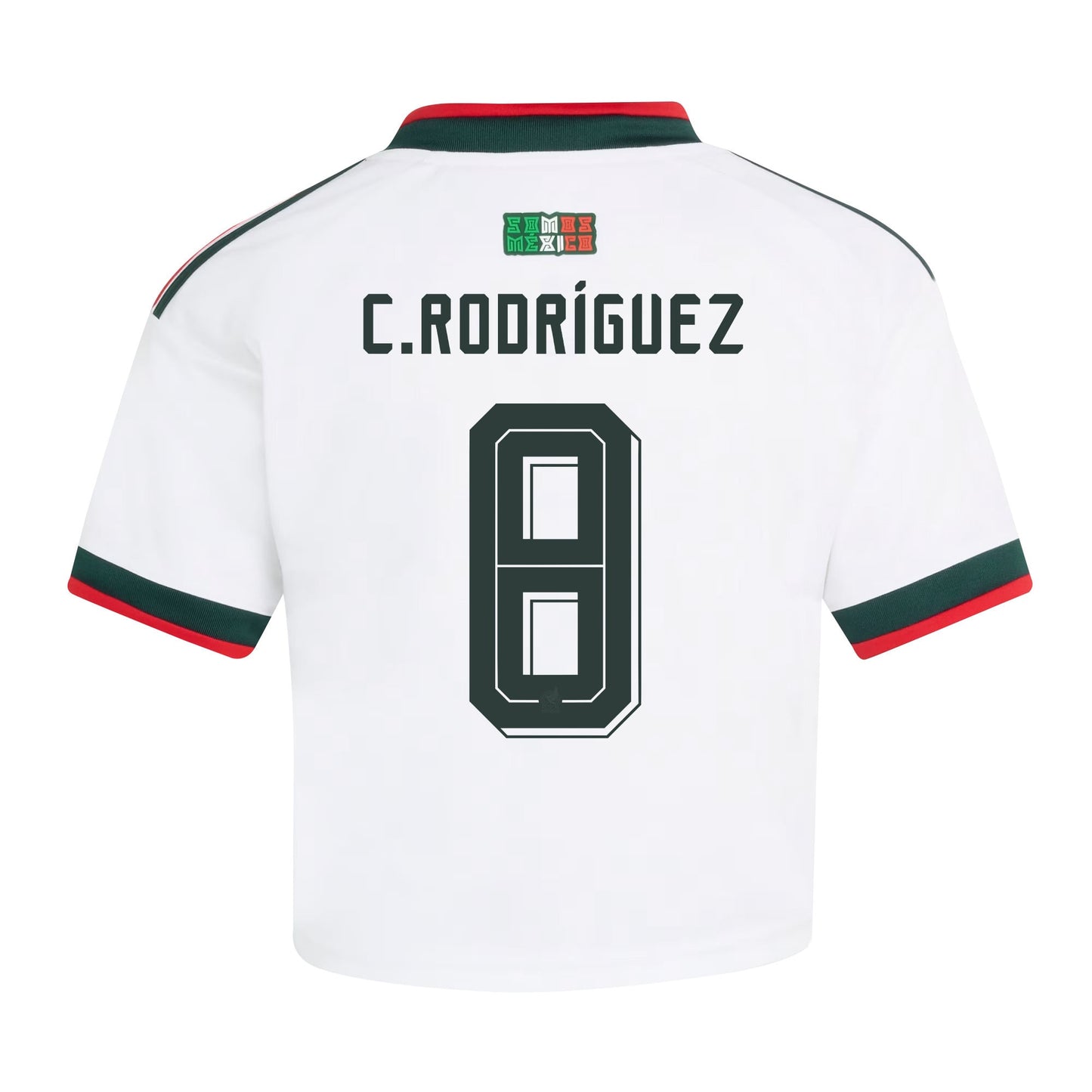Carlos Rodríguez 8 Mexico 2026 Away Women's Cropped Jersey - White